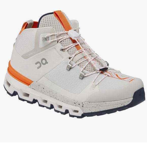 On Running Other - On Running Cloudtrax Size 10.5 Mid Top Running Shoes Sneaker Orange White